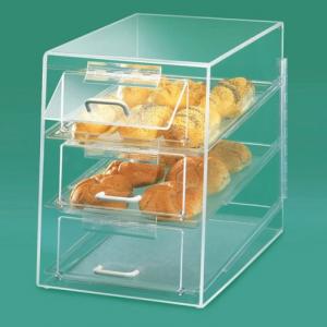 Three shelves clear acrylic candy or bread case